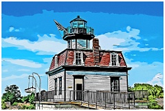 Completely Reassembled Colchester Reef Light -Digital Painting